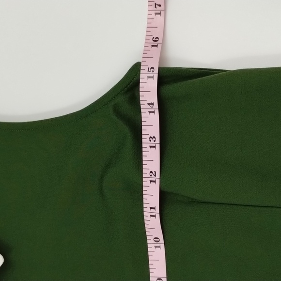 Lili Wang for Lilies Closet Anthro dark green sleeveless dress size 10 pin tuck - Picture 6 of 11